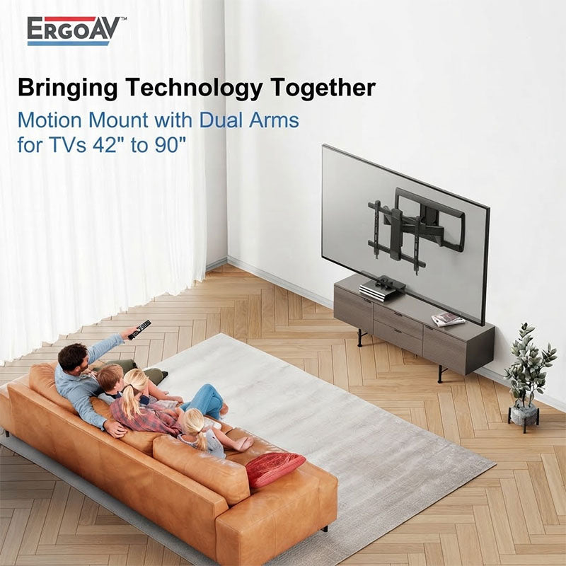 ErgoAV ERMML4-01B XL Dual Arm TV Motion Wall Mount (Black)