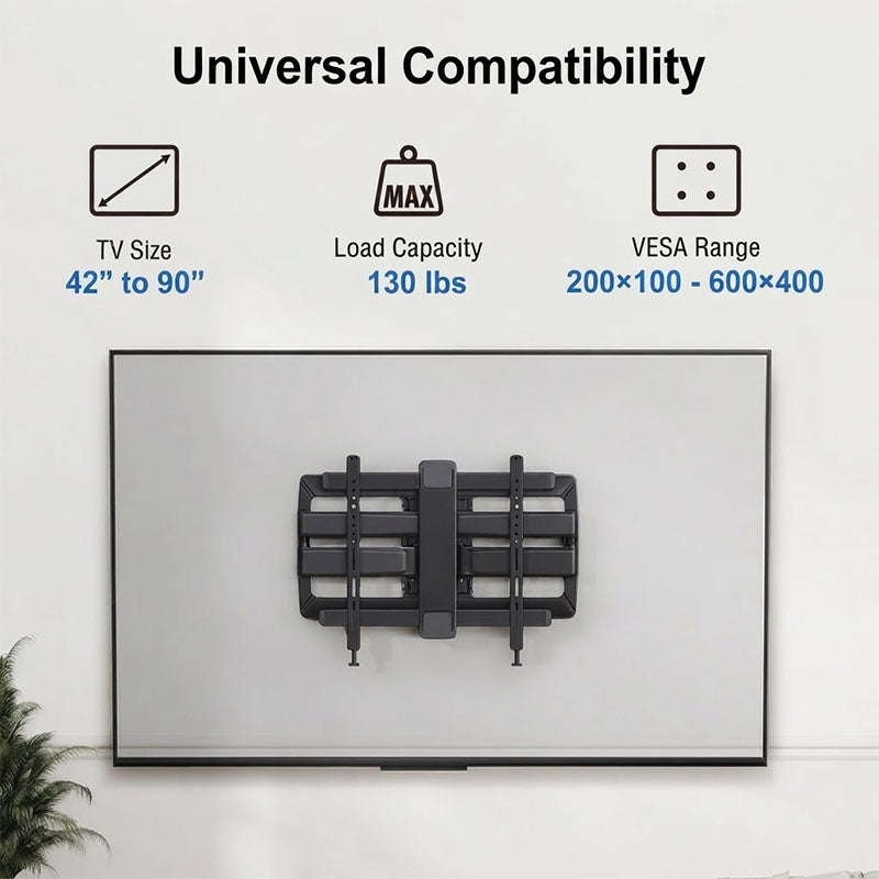 ErgoAV ERMML4-01B XL Dual Arm TV Motion Wall Mount (Black)