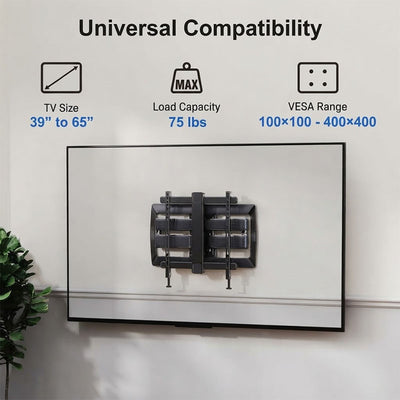ErgoAV ERMMM6-01B Large Dual Arm TV Motion Wall Mount (Black)