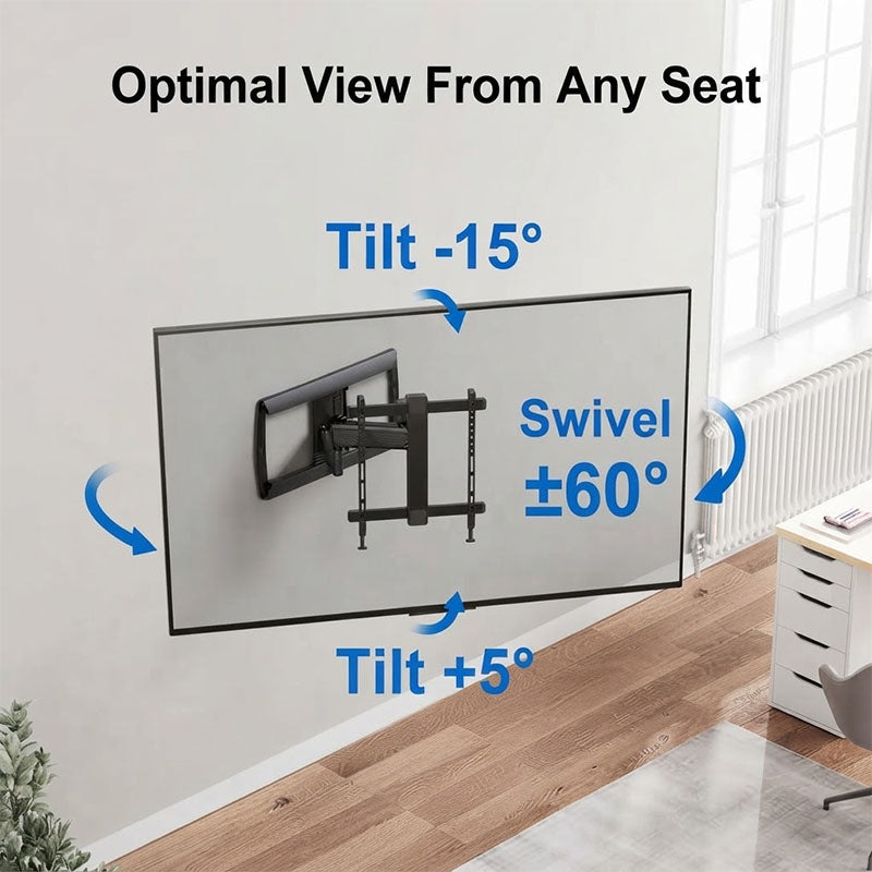 ErgoAV ERMMM6-01B Large Dual Arm TV Motion Wall Mount (Black)