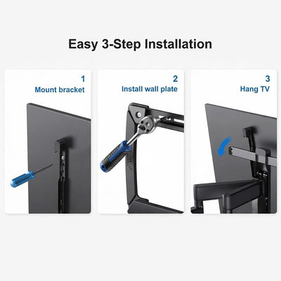 ErgoAV ERMMM6-01B Large Dual Arm TV Motion Wall Mount (Black)