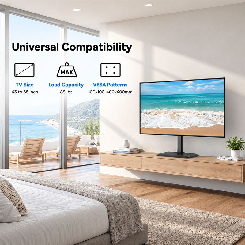 ErgoAV ERTSMH3-01B Small Tabletop Swivel TV Stand (Black)