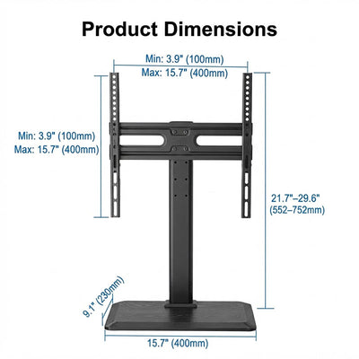 ErgoAV ERTSMH3-01B Small Tabletop Swivel TV Stand (Black)