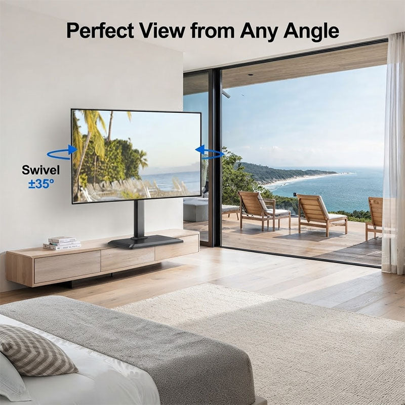 ErgoAV ERTSMH3-01B Small Tabletop Swivel TV Stand (Black)