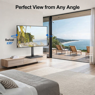 ErgoAV ERTSMH3-01B Small Tabletop Swivel TV Stand (Black)