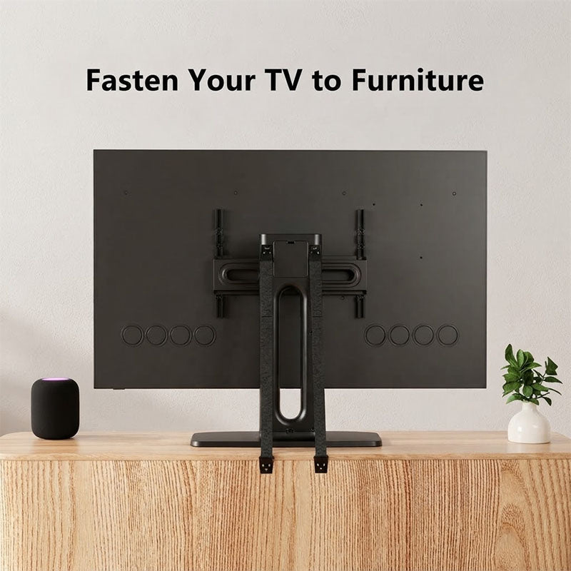 ErgoAV ERTSX2-01B Large Tabletop Swivel TV Stand (Black)