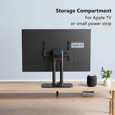 ErgoAV ERTSX2-01B Large Tabletop Swivel TV Stand (Black)
