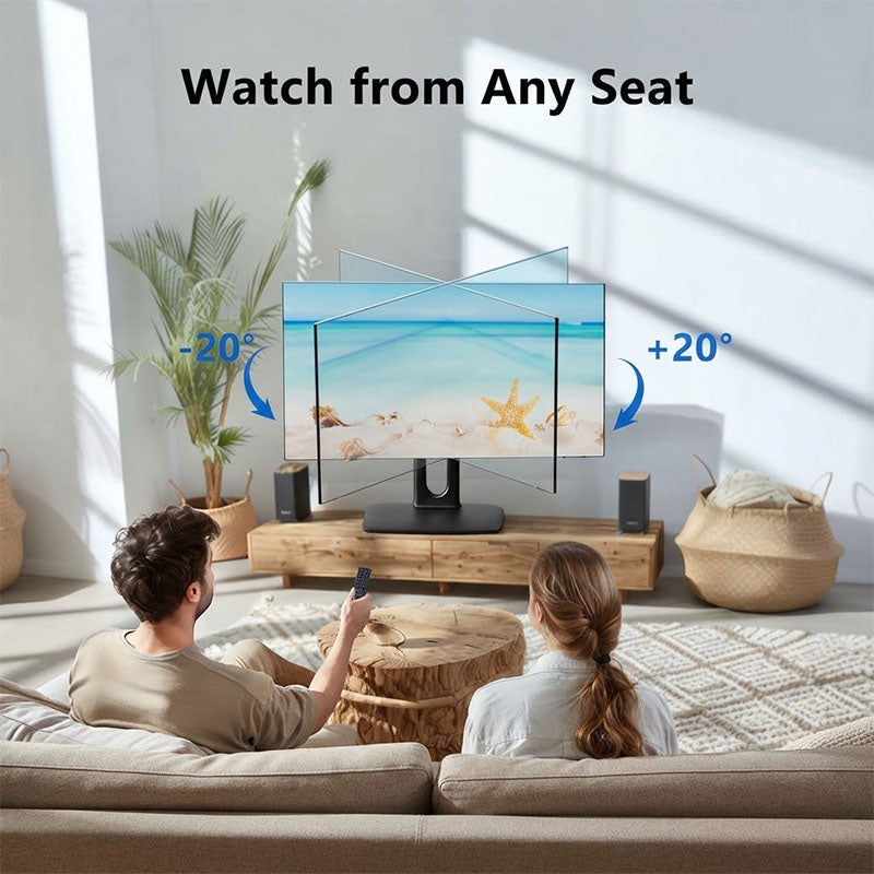 ErgoAV ERTSX2-01B Large Tabletop Swivel TV Stand (Black)