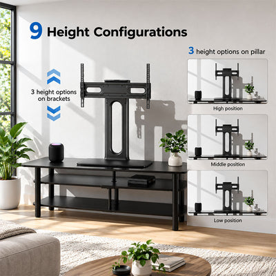ErgoAV ERTSX2-01B Large Tabletop Swivel TV Stand (Black)