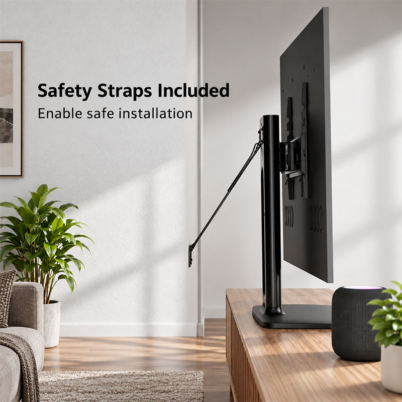 ErgoAV ERTSX2-01B Large Tabletop Swivel TV Stand (Black)