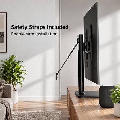 ErgoAV ERTSX2-01B Large Tabletop Swivel TV Stand (Black)