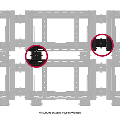 Peerless-AV Full Service Video Wall Mount EDS-VW765-LAND, video wall mount spacer placement diagram