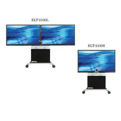 iCartTX Large Format Mobile AV Cart ELT-2100L, single and dual display cart comparison