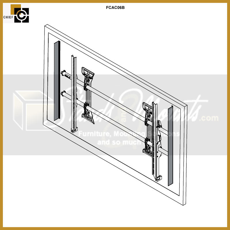 Chief Universal Wall Cover Accessory FCAC06B, mounting frame installation diagram