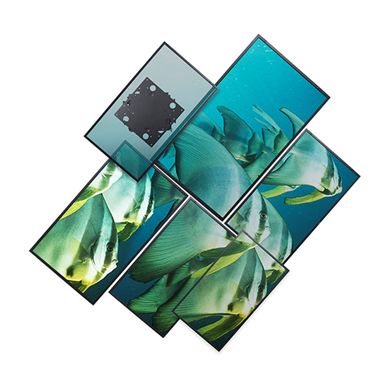 Chief FRA and FUSION Depth Accessory FCADA, artistic multi-display video wall with botanical imagery