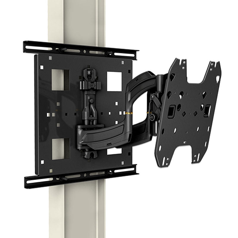 Chief FUSION and THINSTALL Variable Column Adapter FCAVCA, pole-mounted articulating display mount front three-quarter view