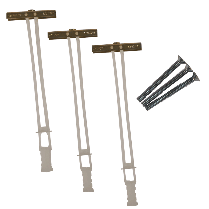 Crimson Metal Stud and Drywall Toggle Bolts (3 Pack) HT3