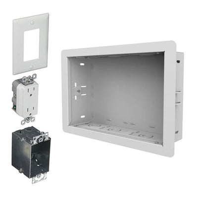 Peerless-AV In-wall Storage Box (14x9, Duplex Surge, WHT) IB14X9-AC-W