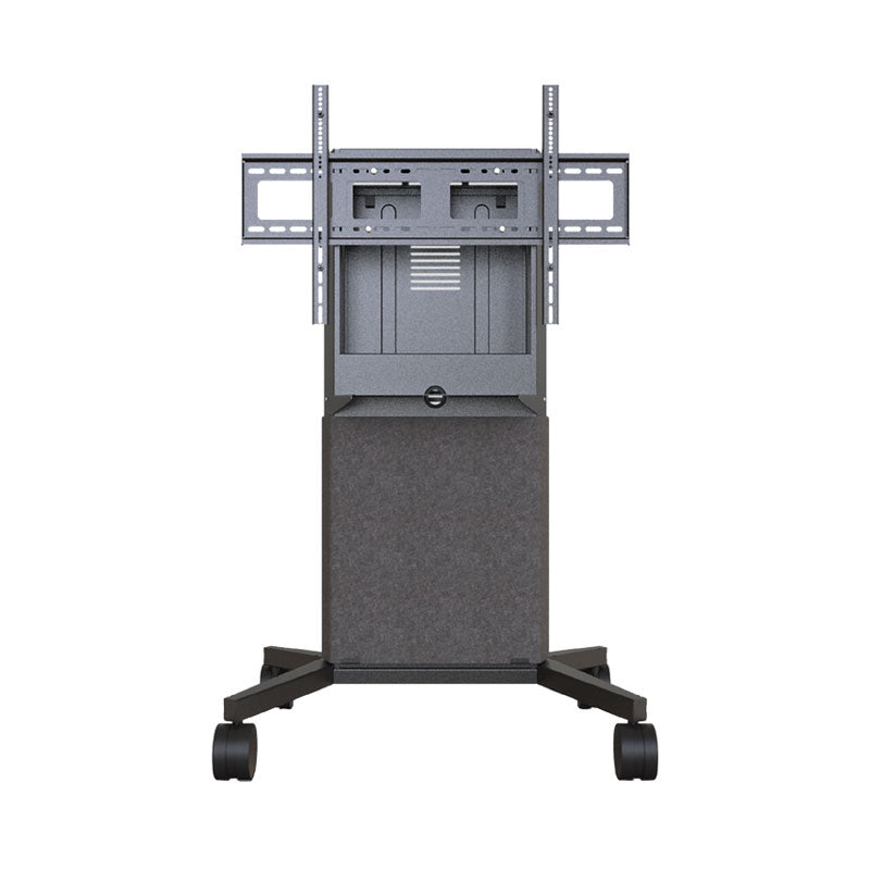 iCartTX Large Mobile Display Cart IC-1800S-ST, mobile display cart rear view with mount