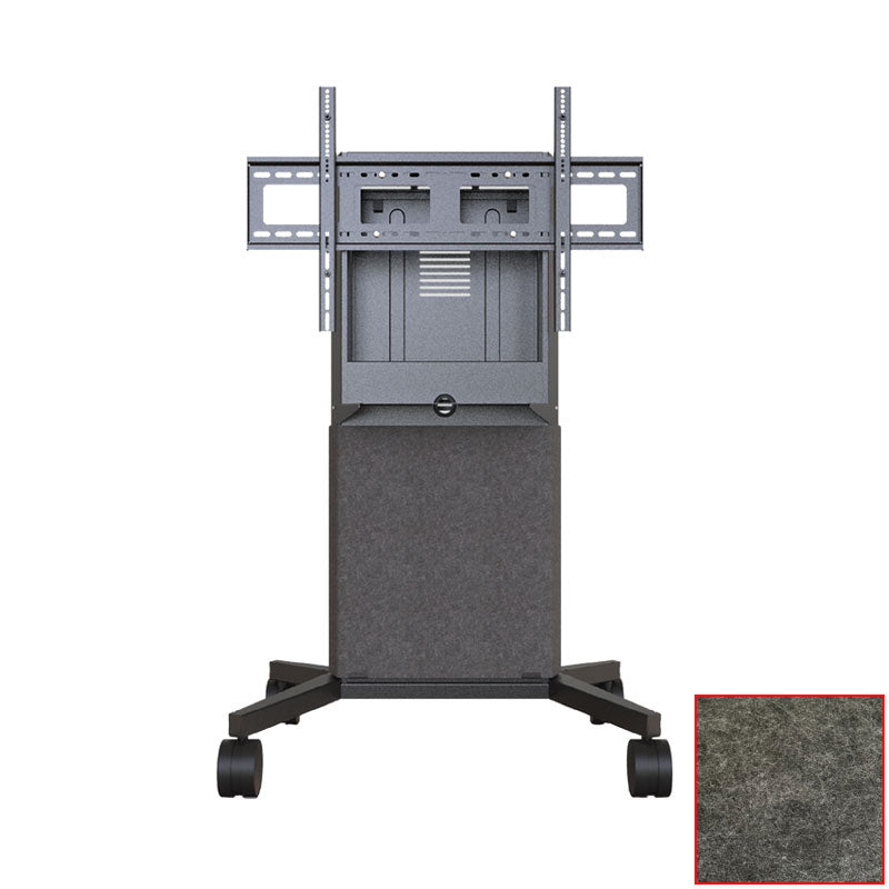 iCartTX Large Mobile Display Cart (Single 80 in, 3RU, Charcoal) IC-1800S-C