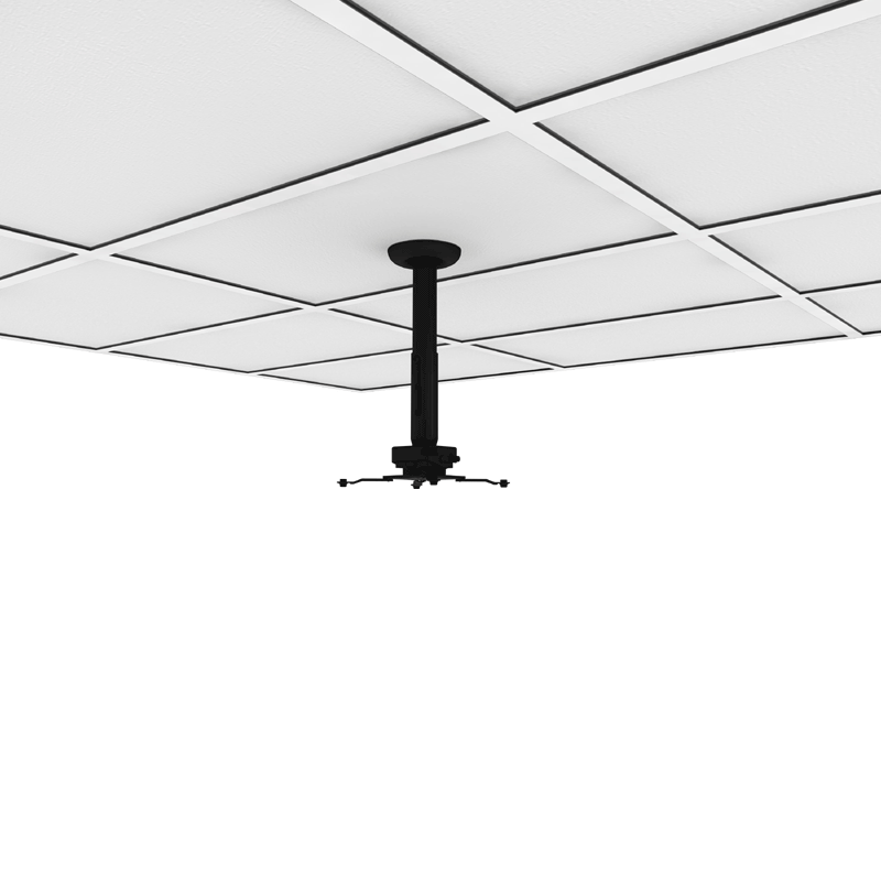 Crimson Adj Height Suspended Ceiling Projector Kit JKS3-24A, ceiling-mounted projector pole installed view