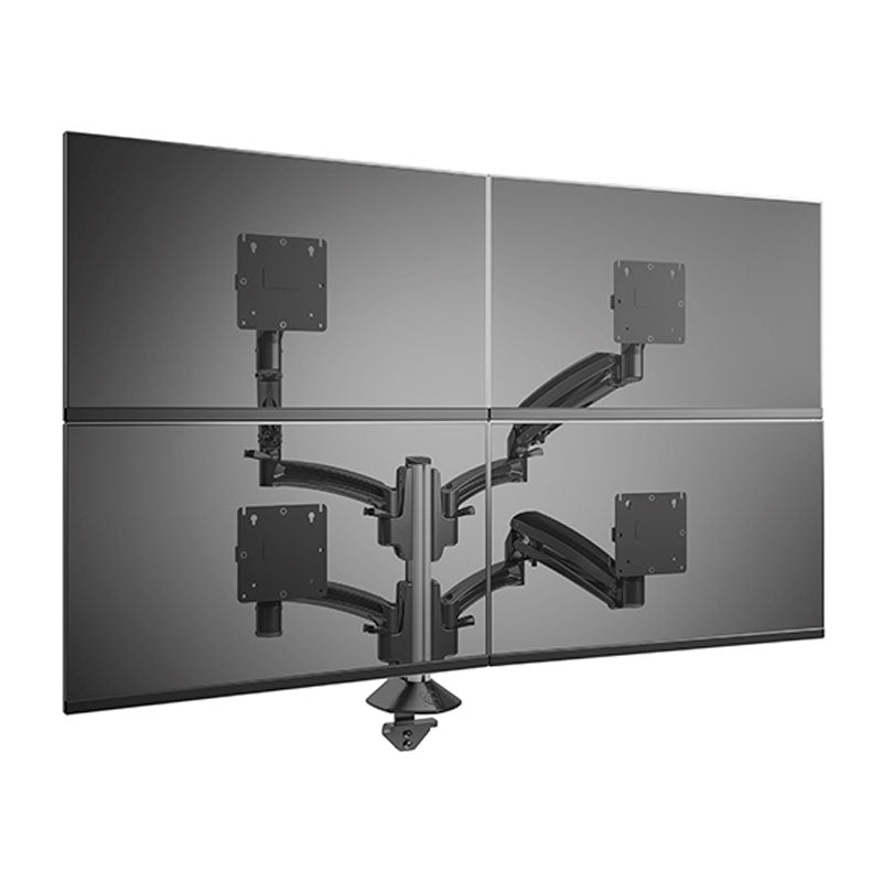 Chief Kontour Dynamic Column Desk Mount K1C420B, four-monitor desk arm front view