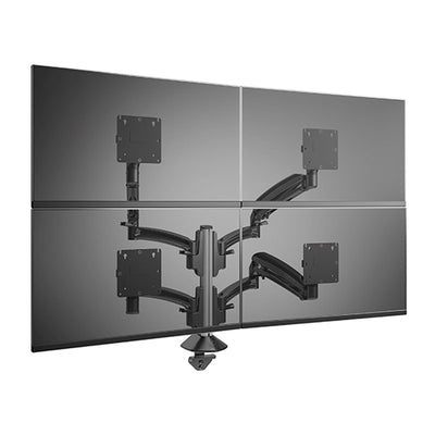Chief Kontour Dynamic Column Desk Mount K1C420B, four-monitor desk arm front view