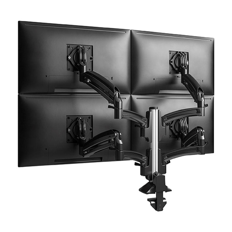 Chief Kontour Dynamic Column Desk Mount K1C420B, four-monitor desk arm rear view