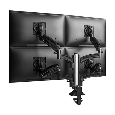 Chief Kontour Dynamic Column Desk Mount K1C420B, four-monitor desk arm rear view