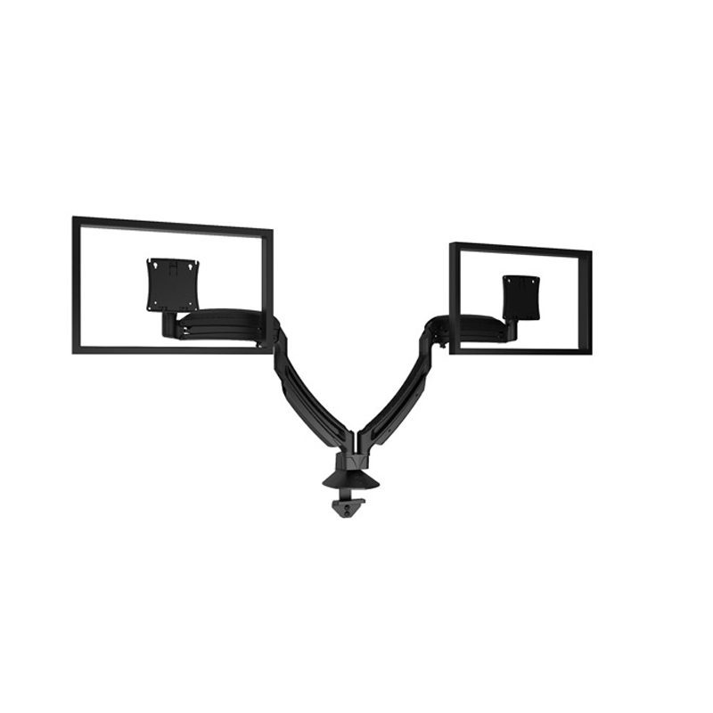 Chief TAA Compliant Dynamic Clamp Mount K1D220B-G, dual articulating monitor arm front view