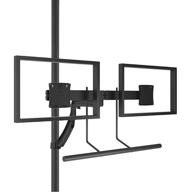 Chief Kontour Dual Screen Array Dynamic Pole Mount (Black) K1P22HB