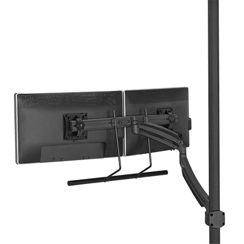 Chief Kontour Dynamic Array Pole Mount K1P22HB, dual-monitor desk mount rear view
