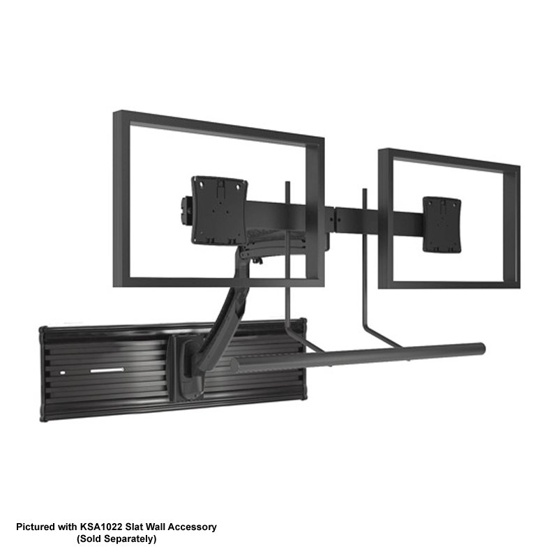 Chief Kontour Dual Screen Array Dynamic Slat Wall Mount (Black) K1S22HB