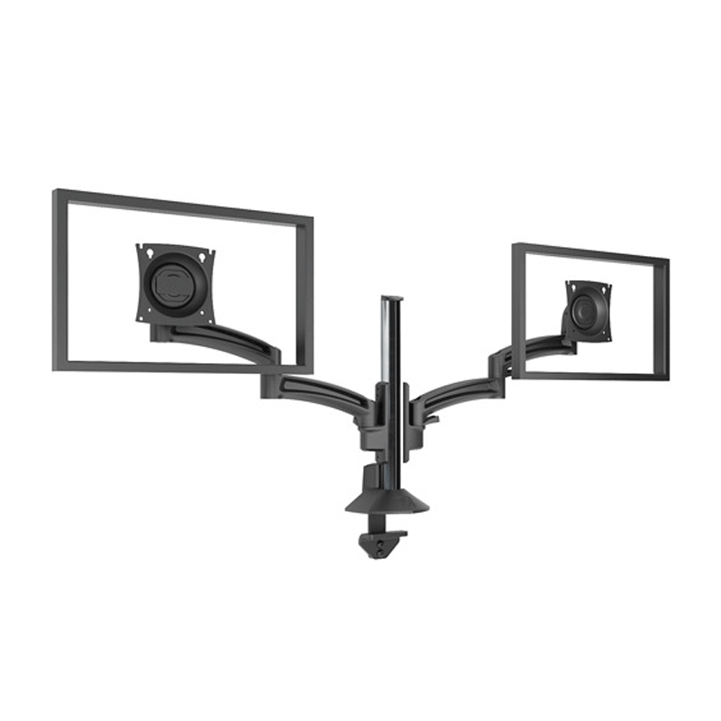 Chief Kontour Column Desk Mount K2C220B, dual-monitor desk mount front view