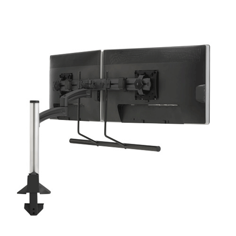 Chief Kontour Column Array Desk Mount K2C22HB, dual-monitor desk stand in a rear view