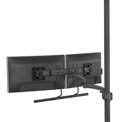 Chief Kontour Array Pole Mount Swing Arm K2P22HB, dual-monitor arm installed, rear view