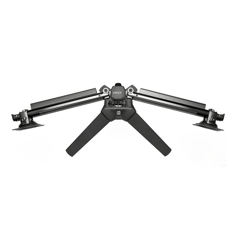 Chief Kontour Free Standing Monitor Array K3F310B, triple-monitor desk mount top view