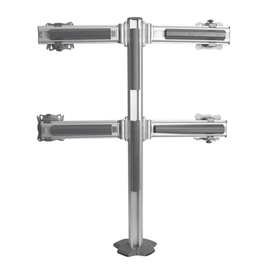 Chief Kontour Mount Array K3G220S, silver quad-display floor stand, front view