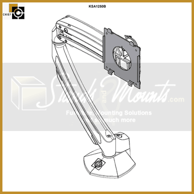 Chief Kontour Quick Connect Bracket for Dell Monitors, KSA1250B-2, articulating monitor arm technical drawing