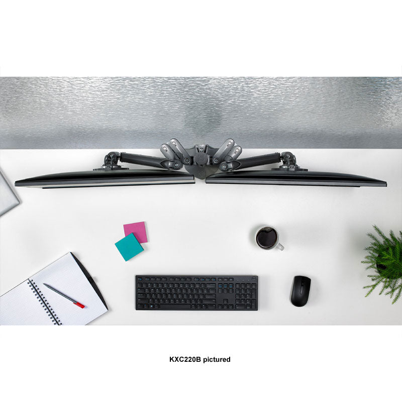 Chief Kontour Slim Dynamic Desk Mount KXD220B, dual-monitor arms overhead view