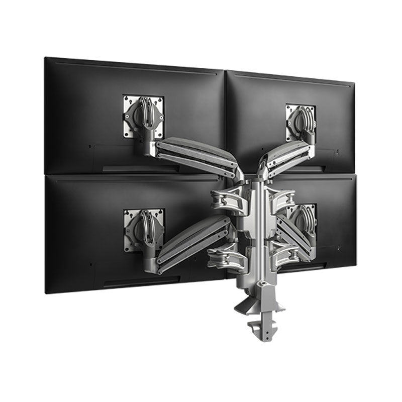 Chief Kontour Slim Dynamic Column Desk Mount, 4 Monitors, Silver, KXC420S