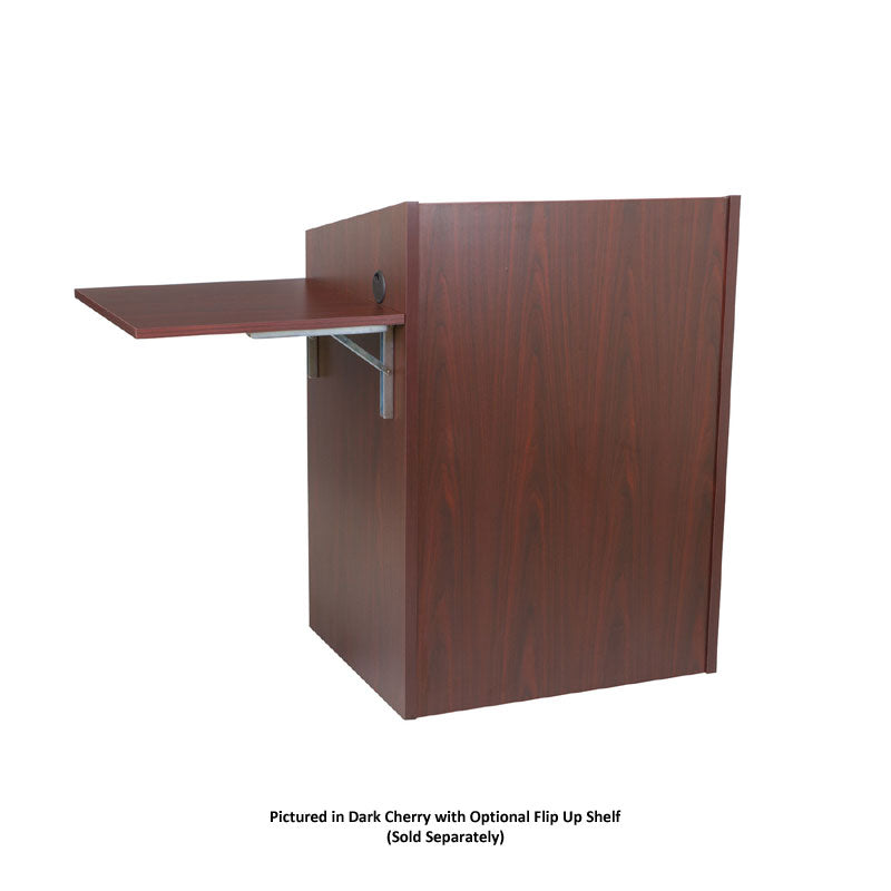 Middle Atlantic L2 Lectern L2LDC2CCMGE, wood lectern with flip-up shelf open
