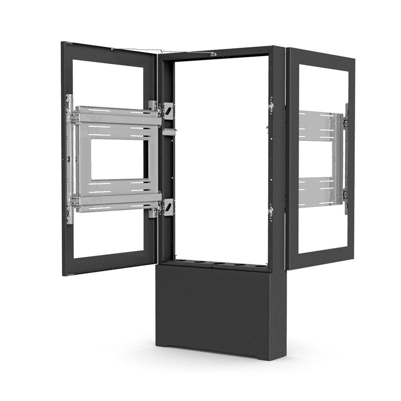 Chief Impact Floor Kiosk LF48UBP-B2B, outdoor display kiosk enclosure with open doors