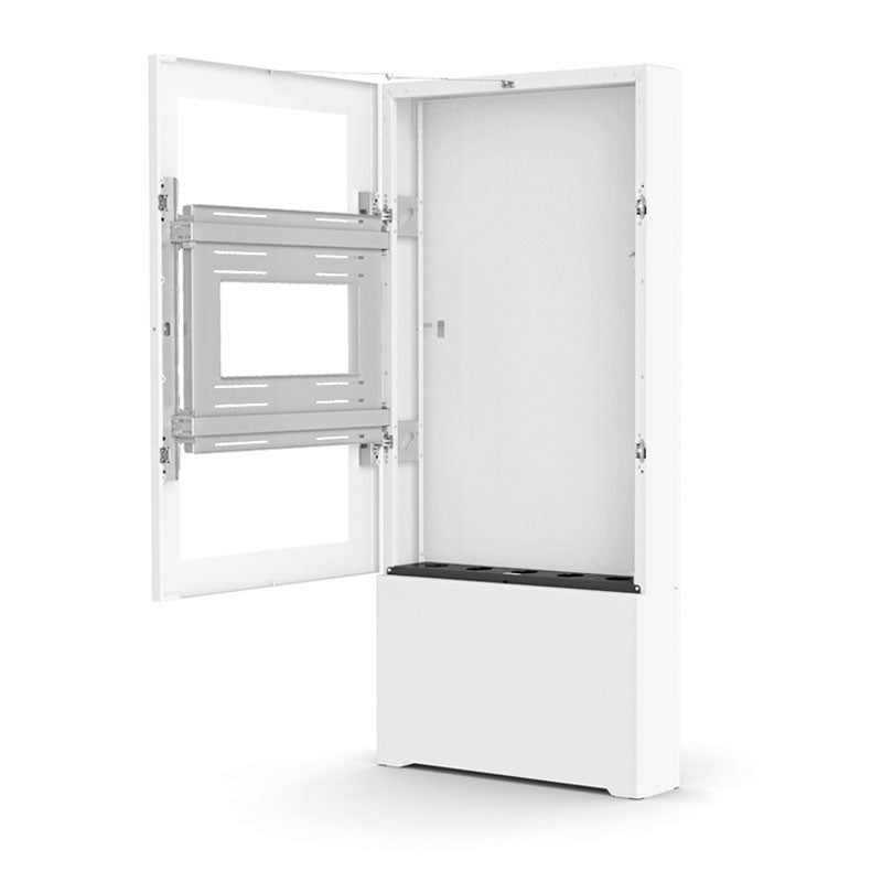 Chief Impact Floor Kiosk LF43UWP, pull-out display mount installed in recessed cabinet