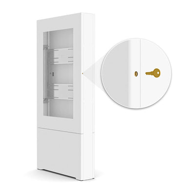 Chief Impact Floor Kiosk LF47UWP-B2B, outdoor display kiosk door lock detail