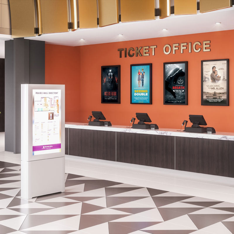 Chief Impact Floor Kiosk LF47UWP-B2B, outdoor display kiosk installed at ticket office