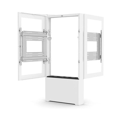 Chief Impact Floor Kiosk LF47UWP-B2B, dual-display mobile kiosk cabinet front view