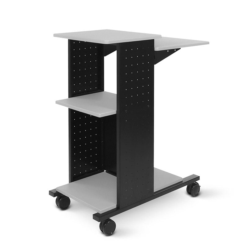H. Wilson 4-Shelf Mobile Presentation Cart (Gray and Black) WPS4
