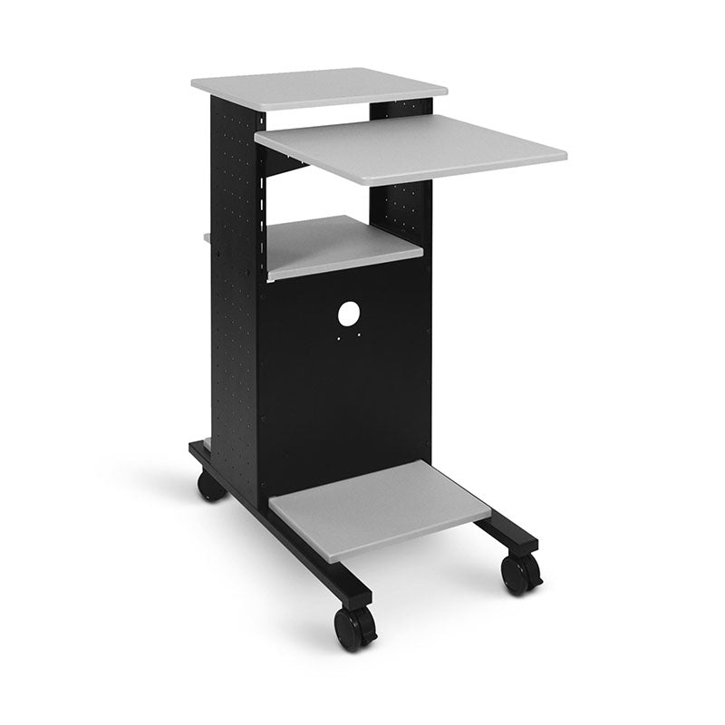 H. Wilson 4-Shelf Mobile Presentation Cart (Gray and Black) WPS4