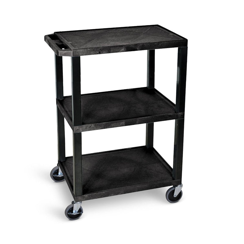 H. Wilson 3-Shelf Mobile Tuffy Busing Cart (Black) WT34S